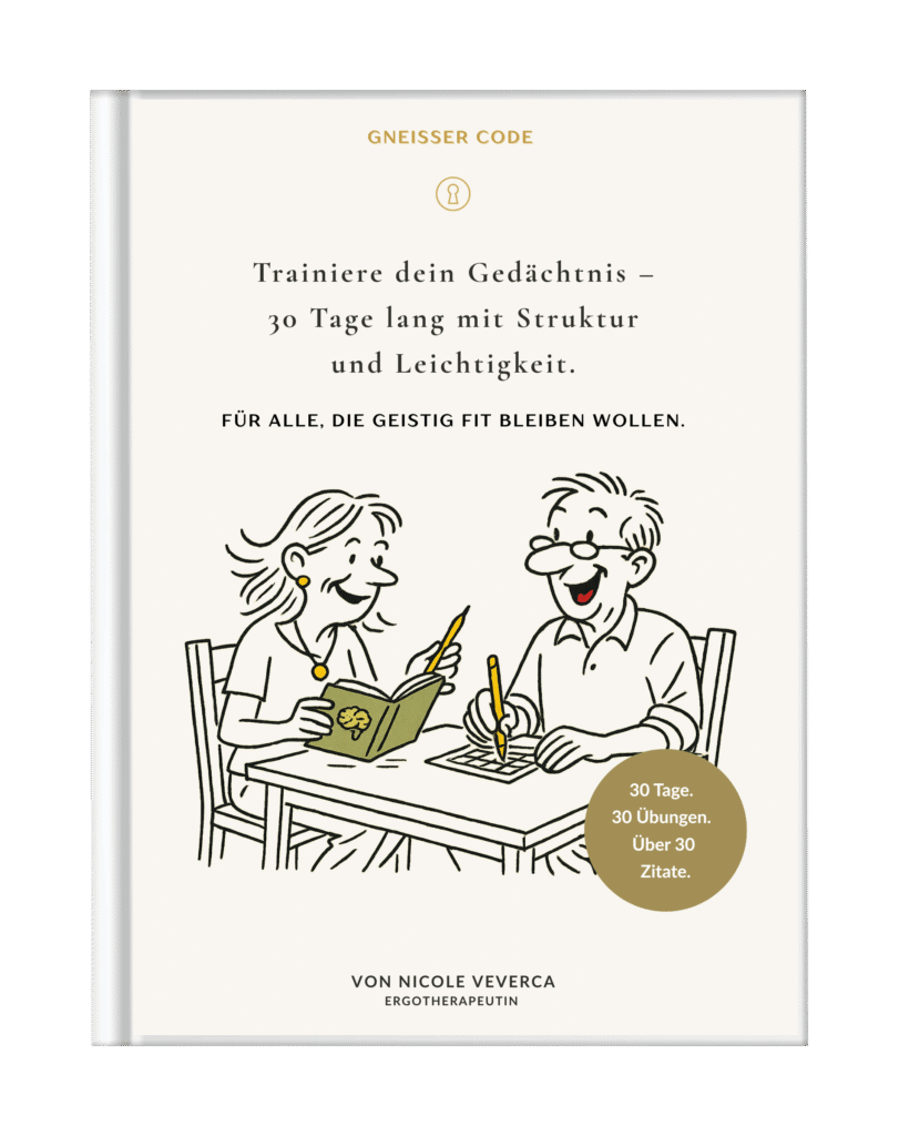 Gedächtnis-Workbook Gneisser Code – 30-Tage-Programm für Senioren zur Förderung von Konzentration und Erinnerungsvermögen.

